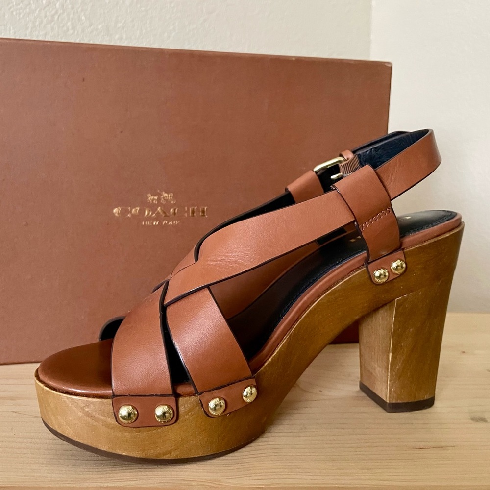COACH Adessa Semi Matte Calf (Saddle & Wood) - Picture 2 of 11